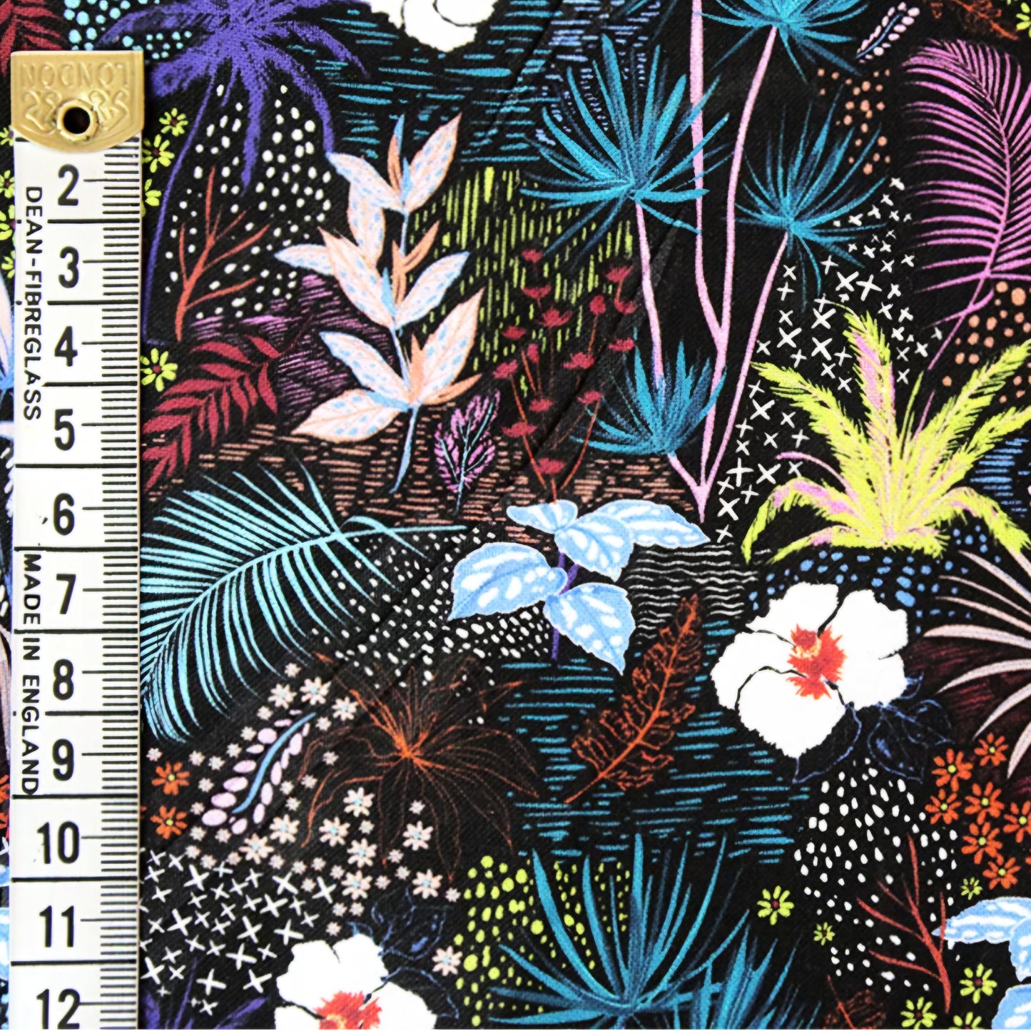 Flower Cotton in Black and Multi Colour