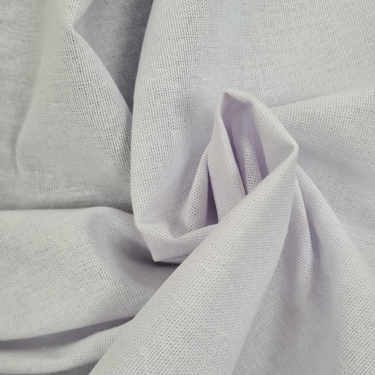 Linen Mix Fabric in White 70cm Remnant