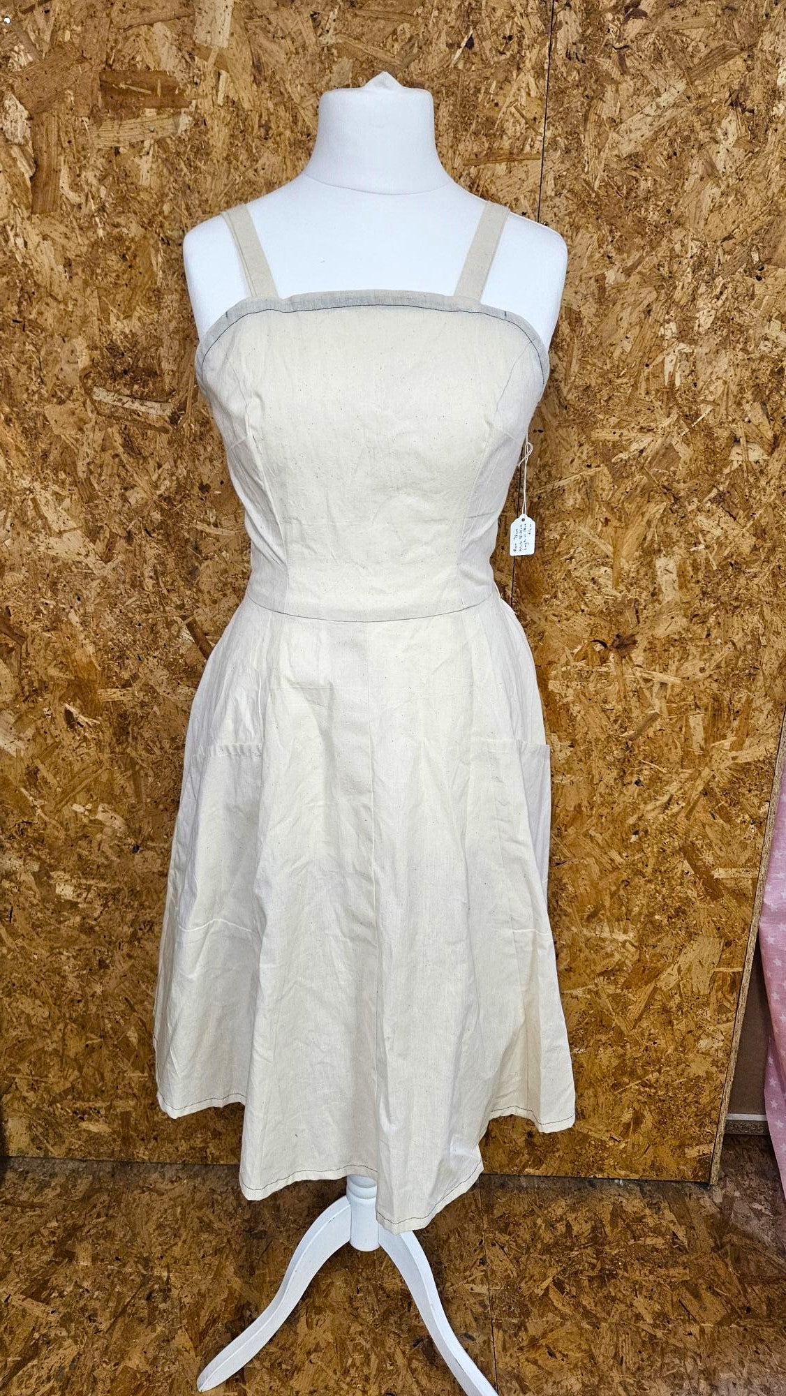 Sample Florence Dress in Cream Calico - Size 14