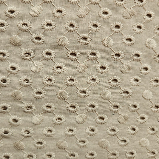 Broderie Anglaise Cotton in Beige
