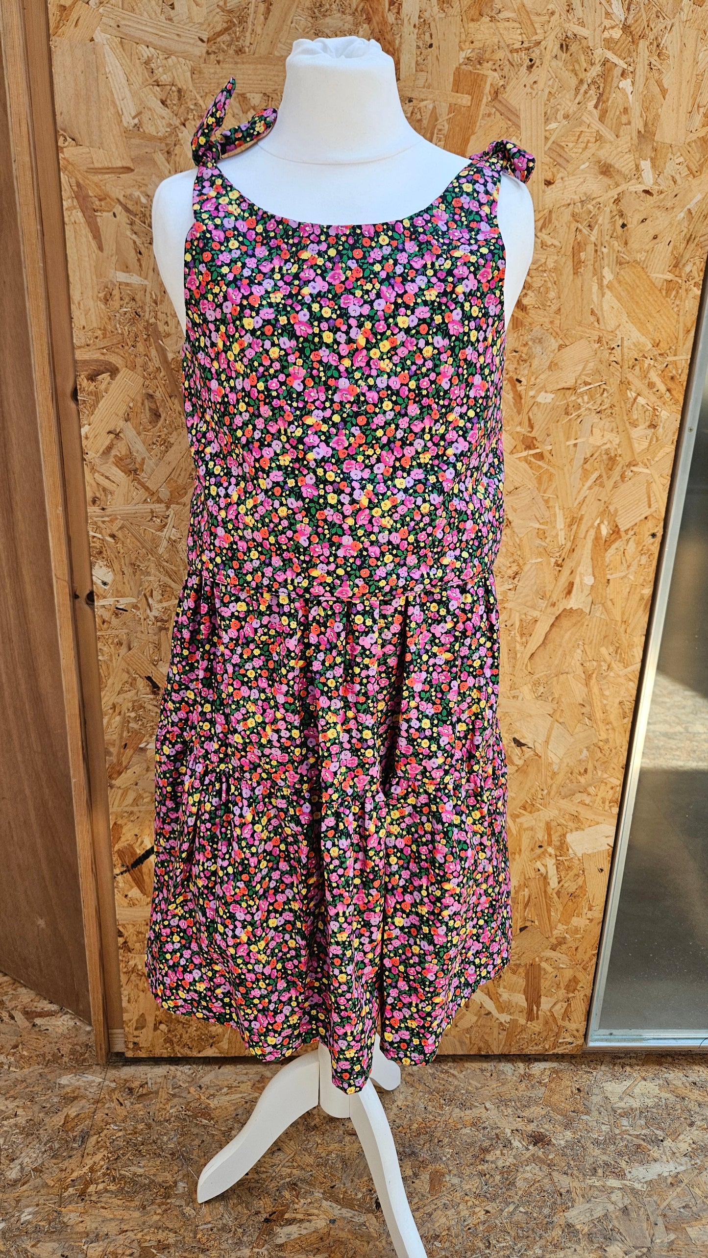 Sample Bella Co-ord Top and Skirt in Pink and Yellow Floral Cotton - Age 10