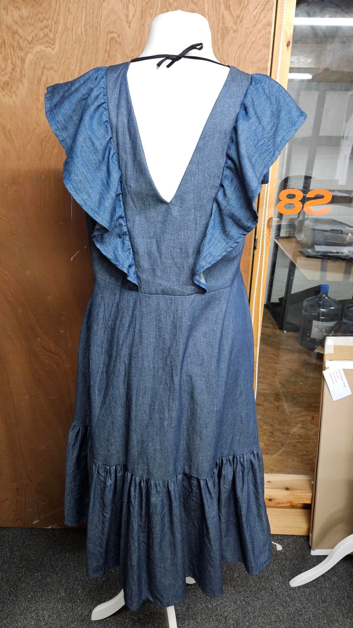 Sample Valentina Dress in Blue Chambray - Size 16