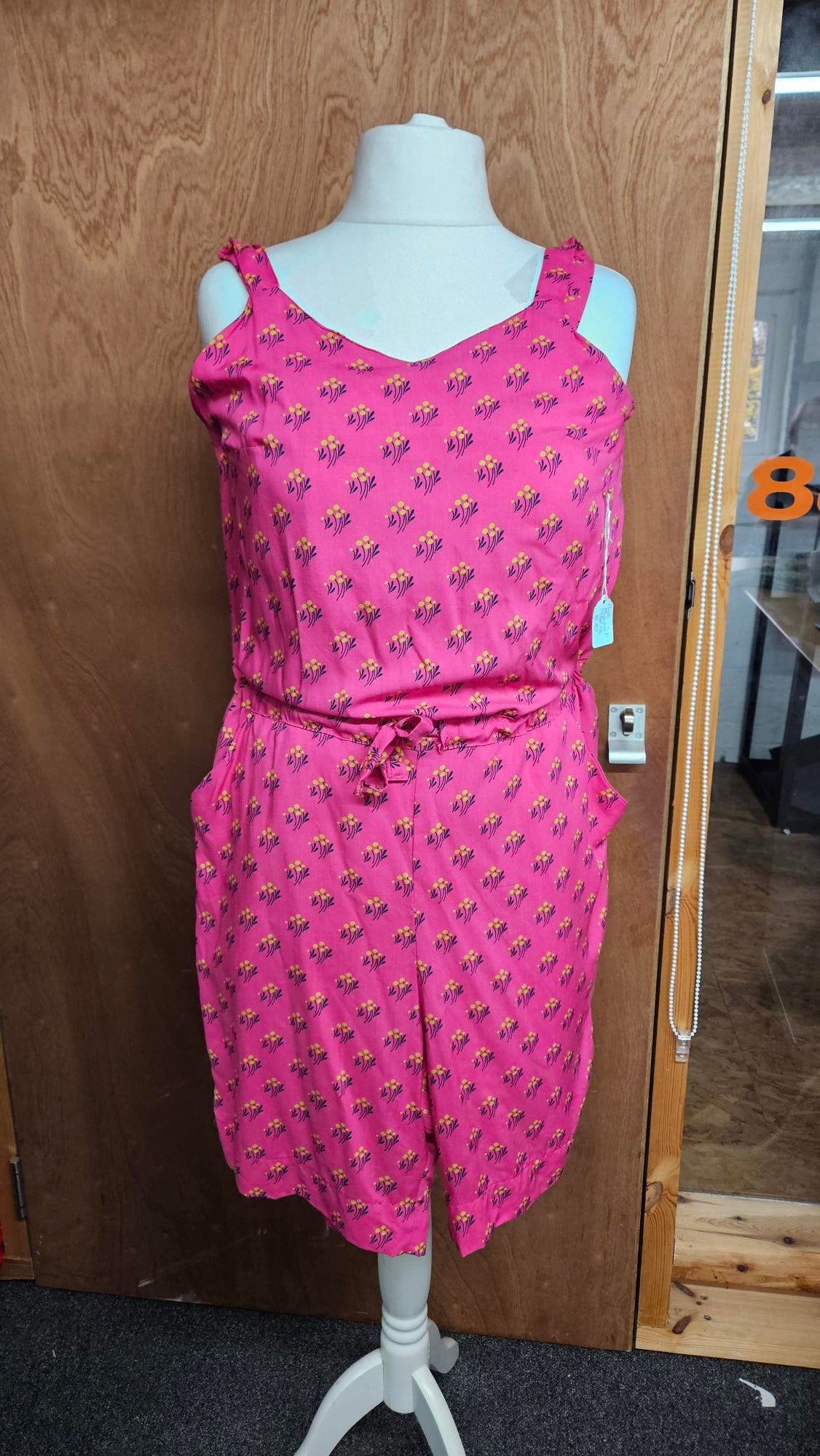 Sample Playsuit in Pink Viscose - Size 14