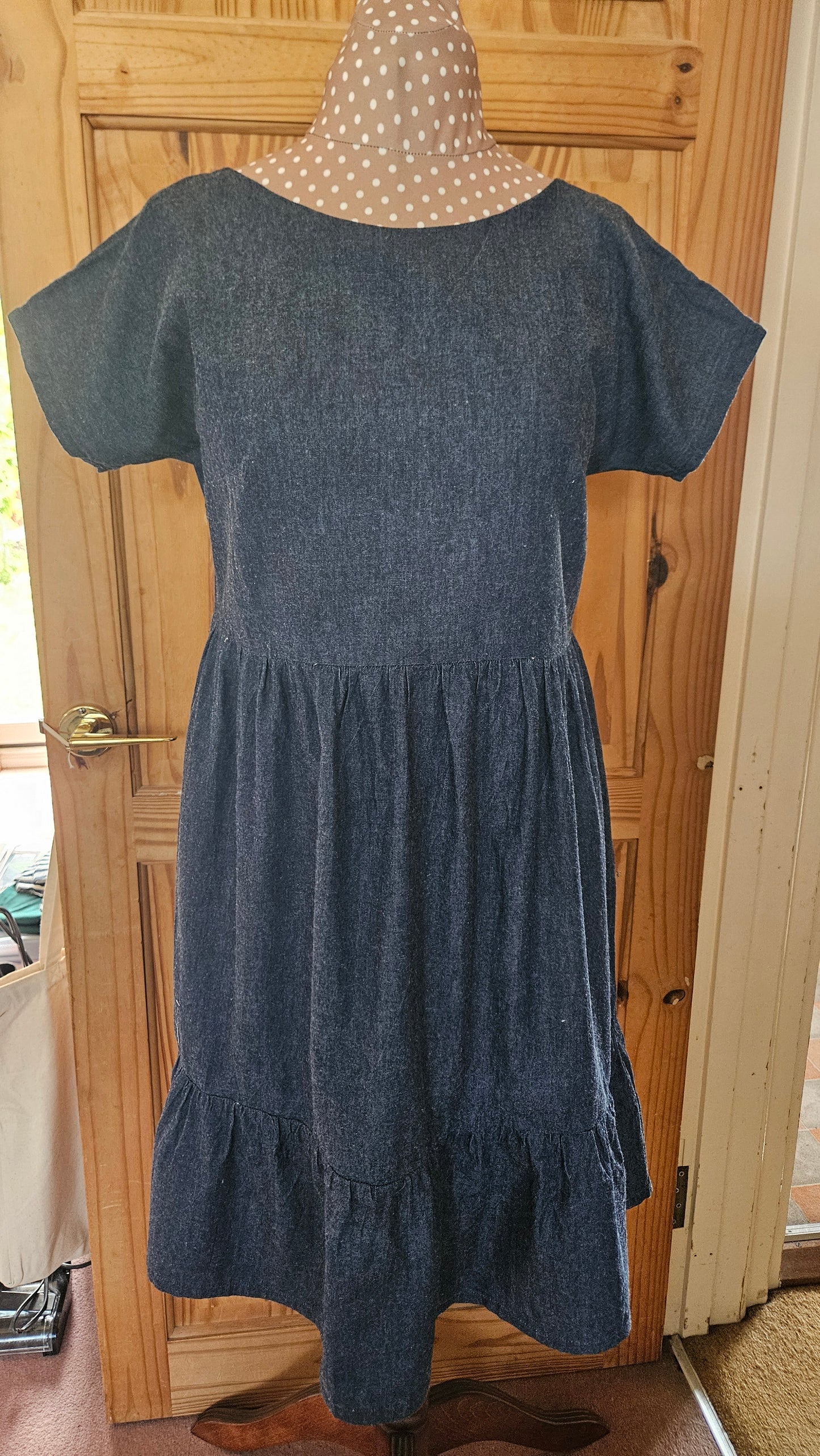 Sample Cassie Dress in Indigo Blue Chambray - Size 14