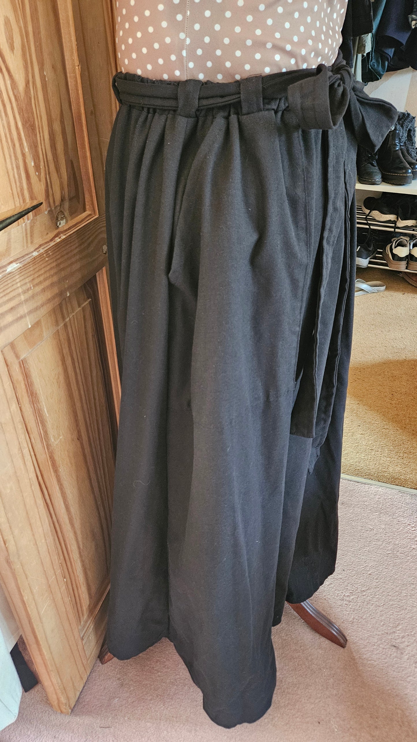 Sample Paloma Skirt in Black Linen Blend - Size 16