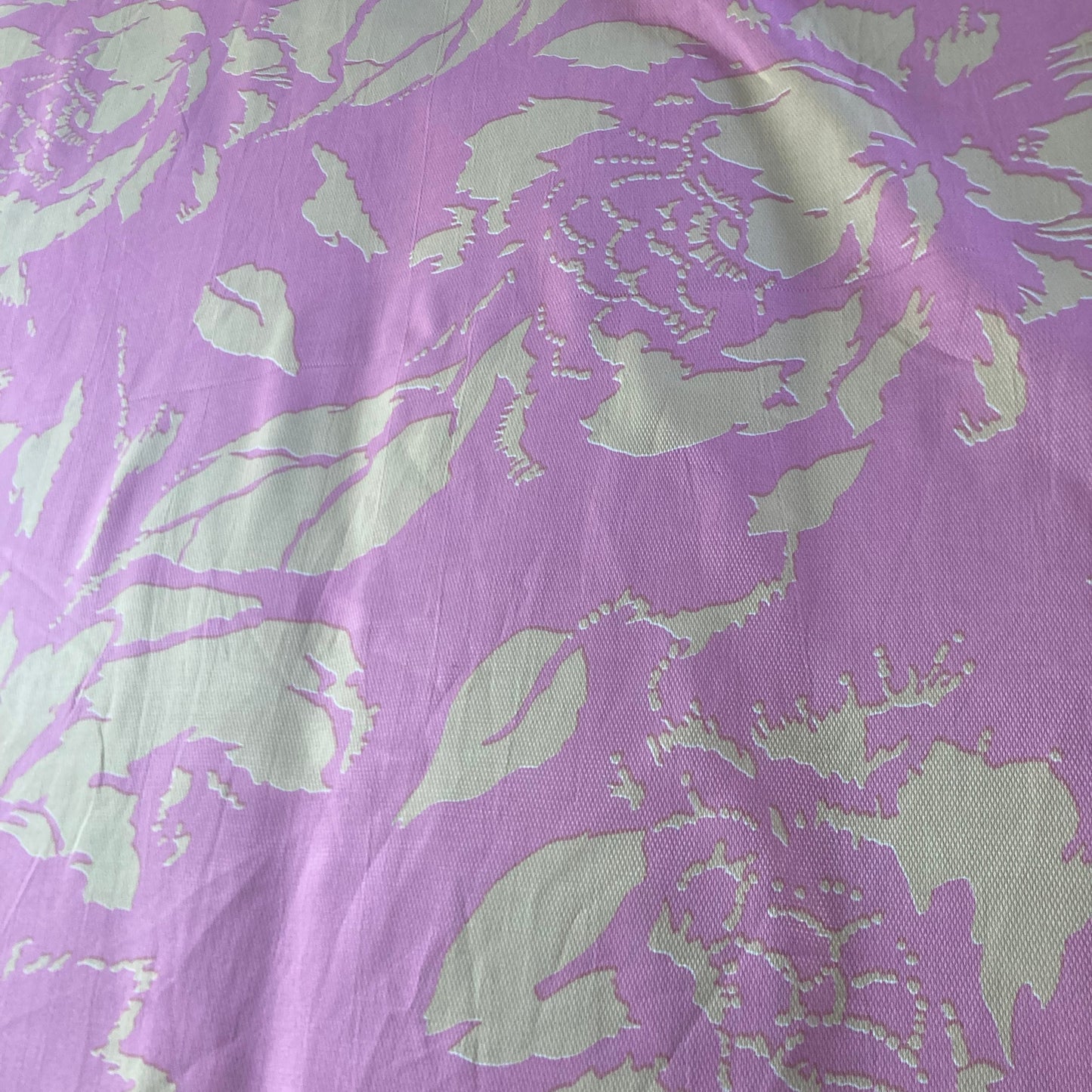 Abstract Print Viscose Jacquard in Pink and Cream Remnant - 2.25m