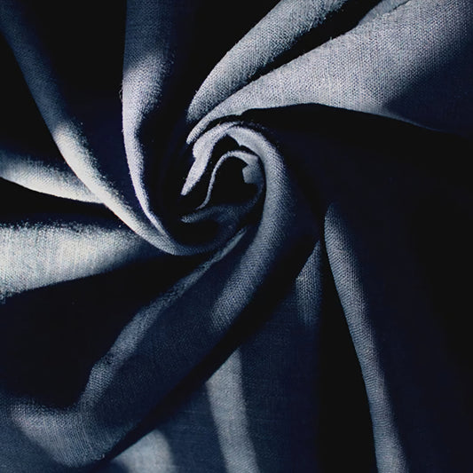Linen Look Ramie in Navy Blue Remnant
