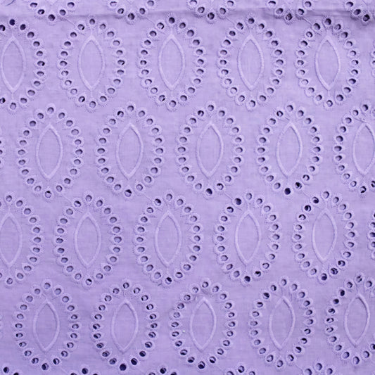 Broderie Anglaise Cotton Ovals in Lilac Remnant