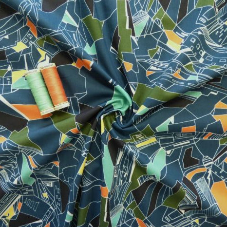 Lady McElroy Retro Cityscape Cotton Lawn