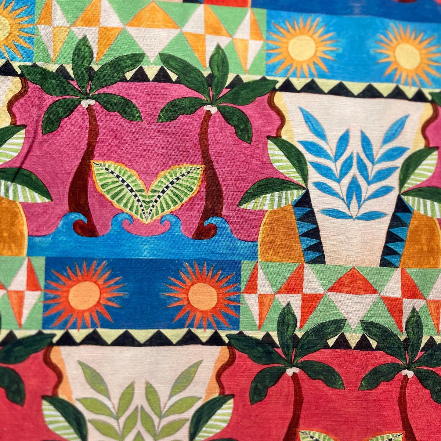 Linen Viscose Holiday Print