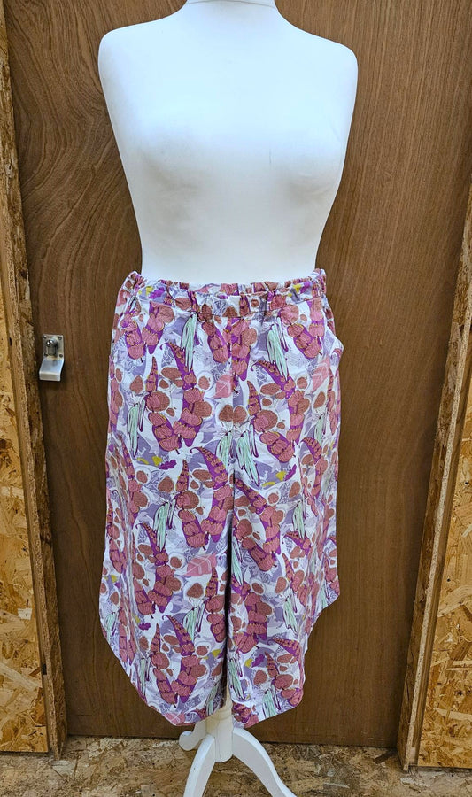 Sample Alice Trousers Hacked as Culottes in Purple and Pink Cotton - Size 18