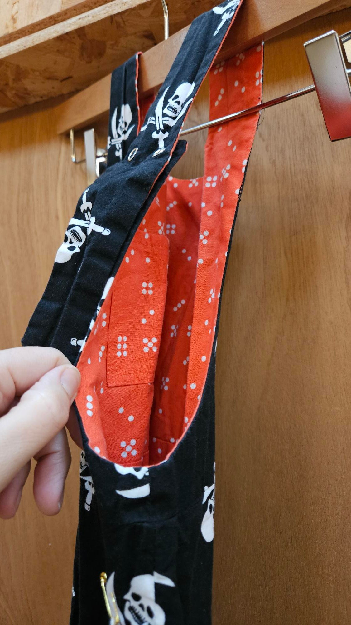 Sample Baby Dungarees in Skull and Crossbones Black Cotton - Age 18 Months