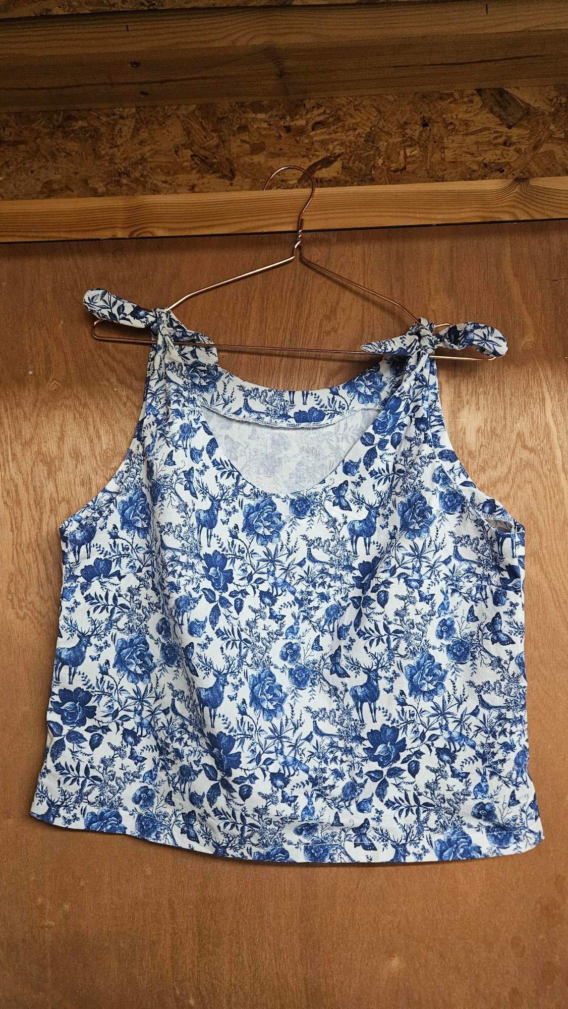 Sample Cassie Hack Set in Blue and White Toile Print Cotton - Size 16