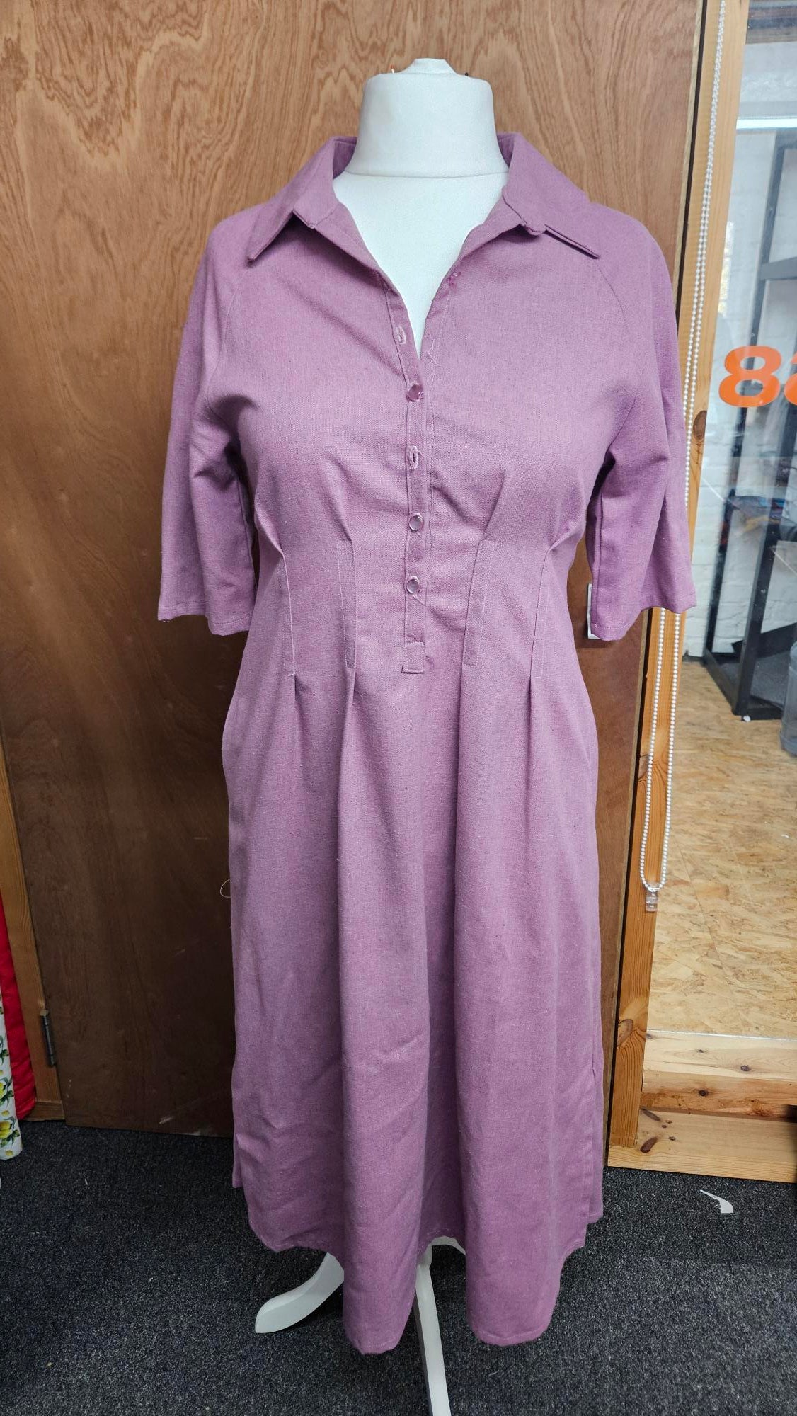 Sample Zoe Dress in Lilac Linen Blend - Size 10
