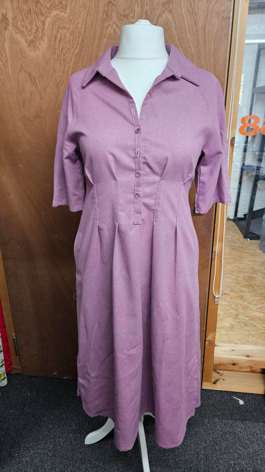 Sample Zoe Dress in Lilac Linen Blend - Size 10