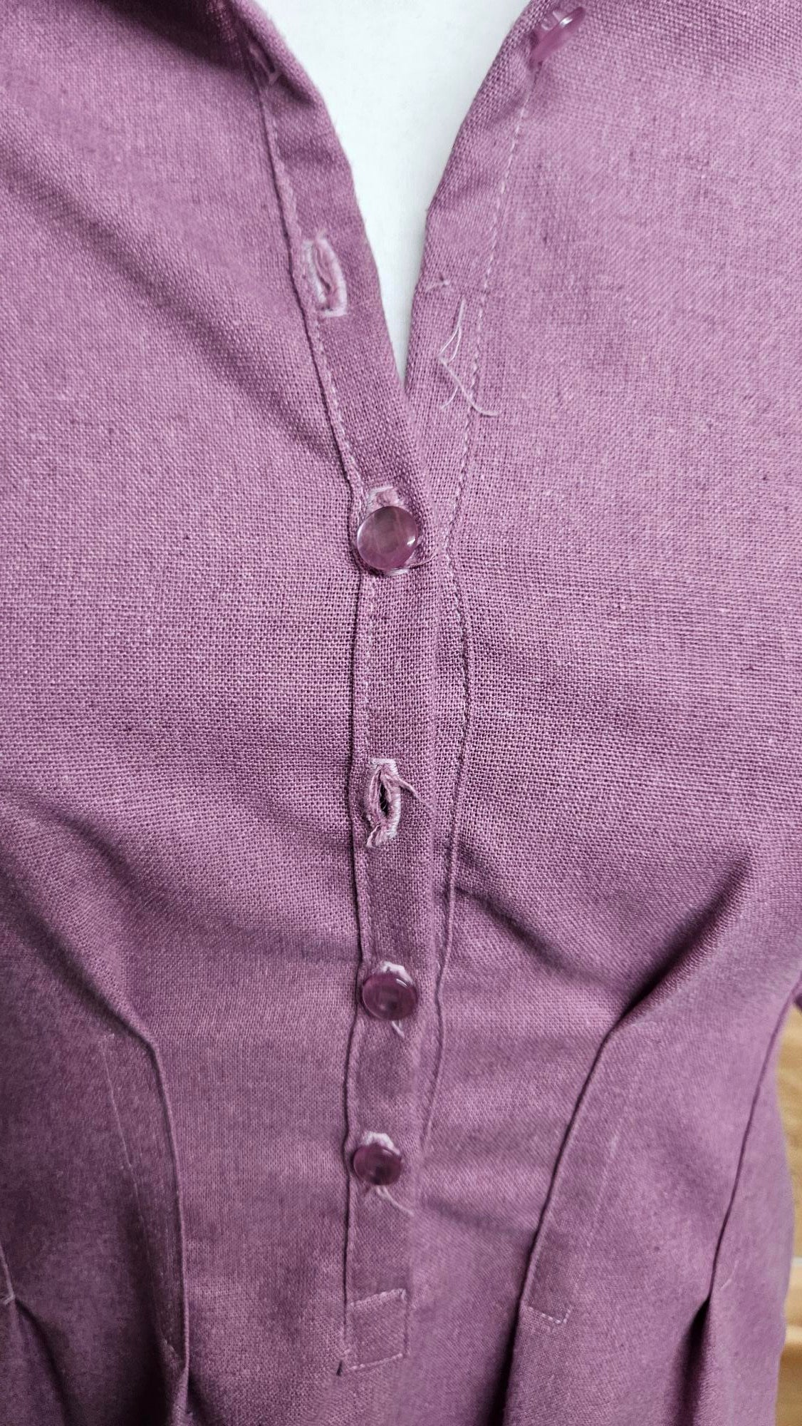 Sample Zoe Dress in Lilac Linen Blend - Size 10