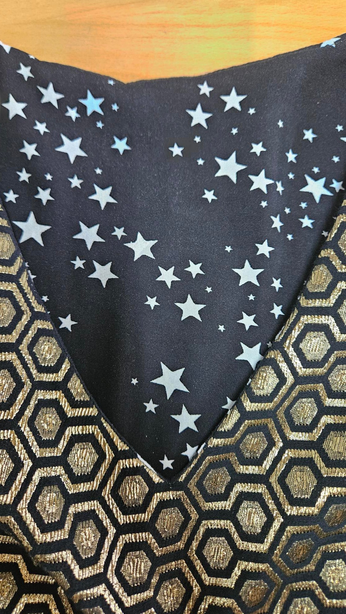 Sample Penelope Dress in Black and Gold Brocade - Size 16