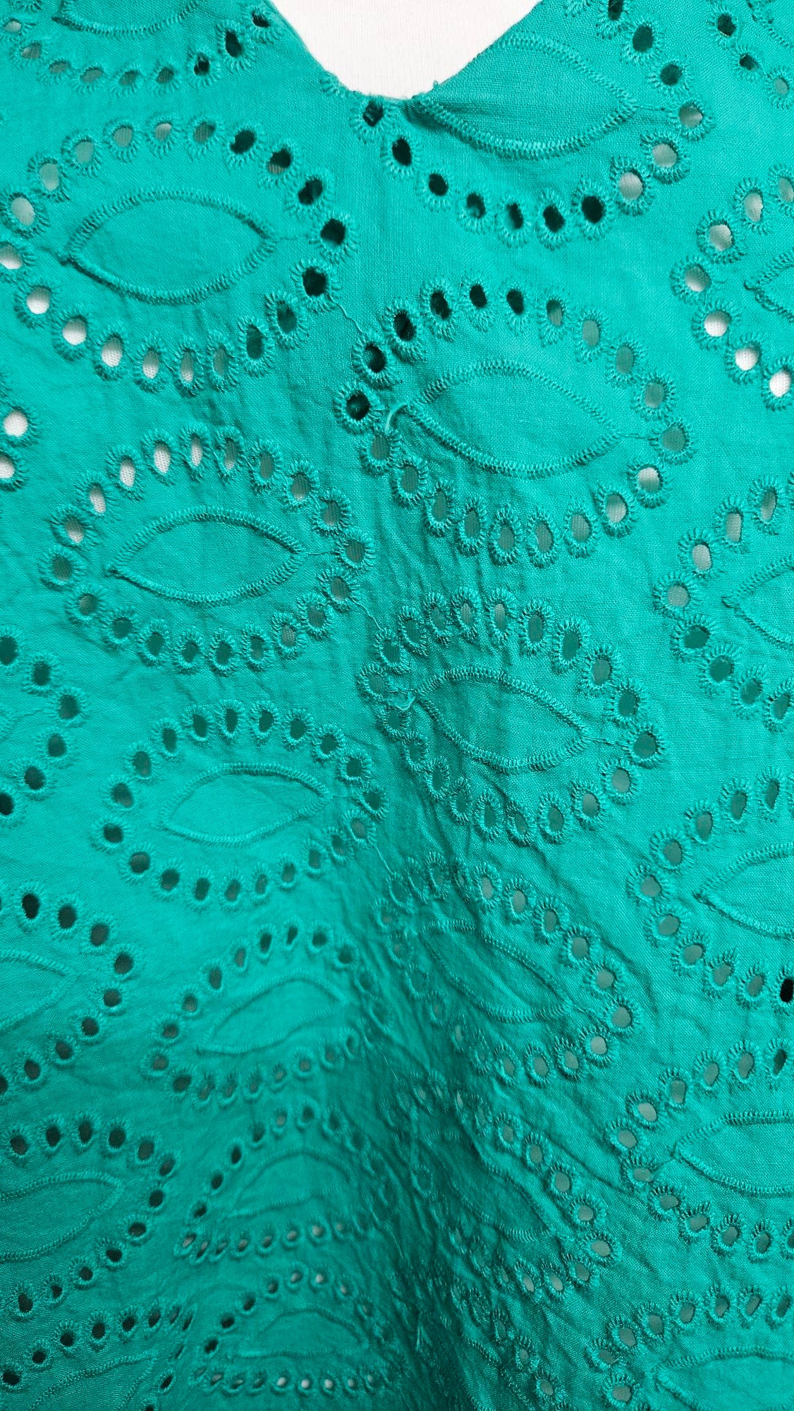 Sample Penelope Top Hack in Green Broderie Anglaise - Size 20