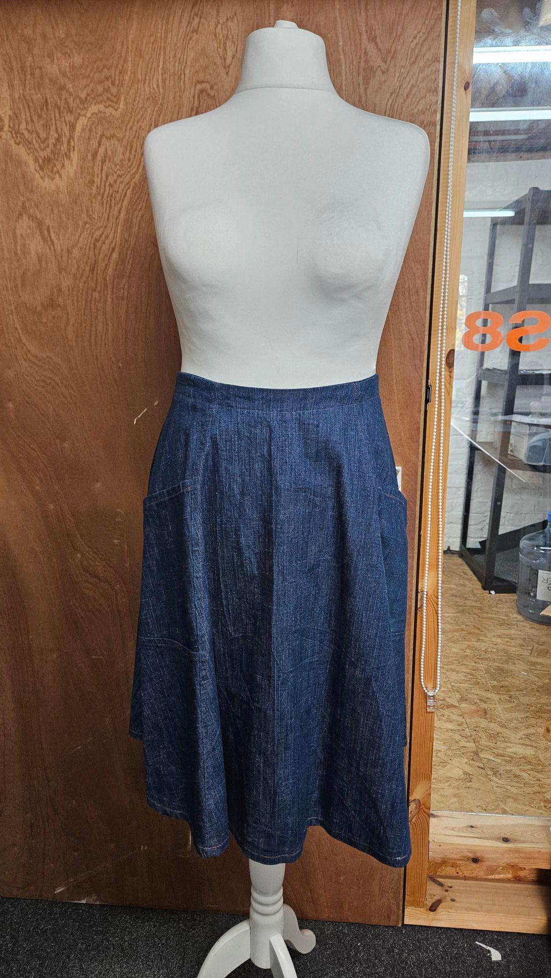 Sample Florence Skirt in Indigo Denim - Size 14