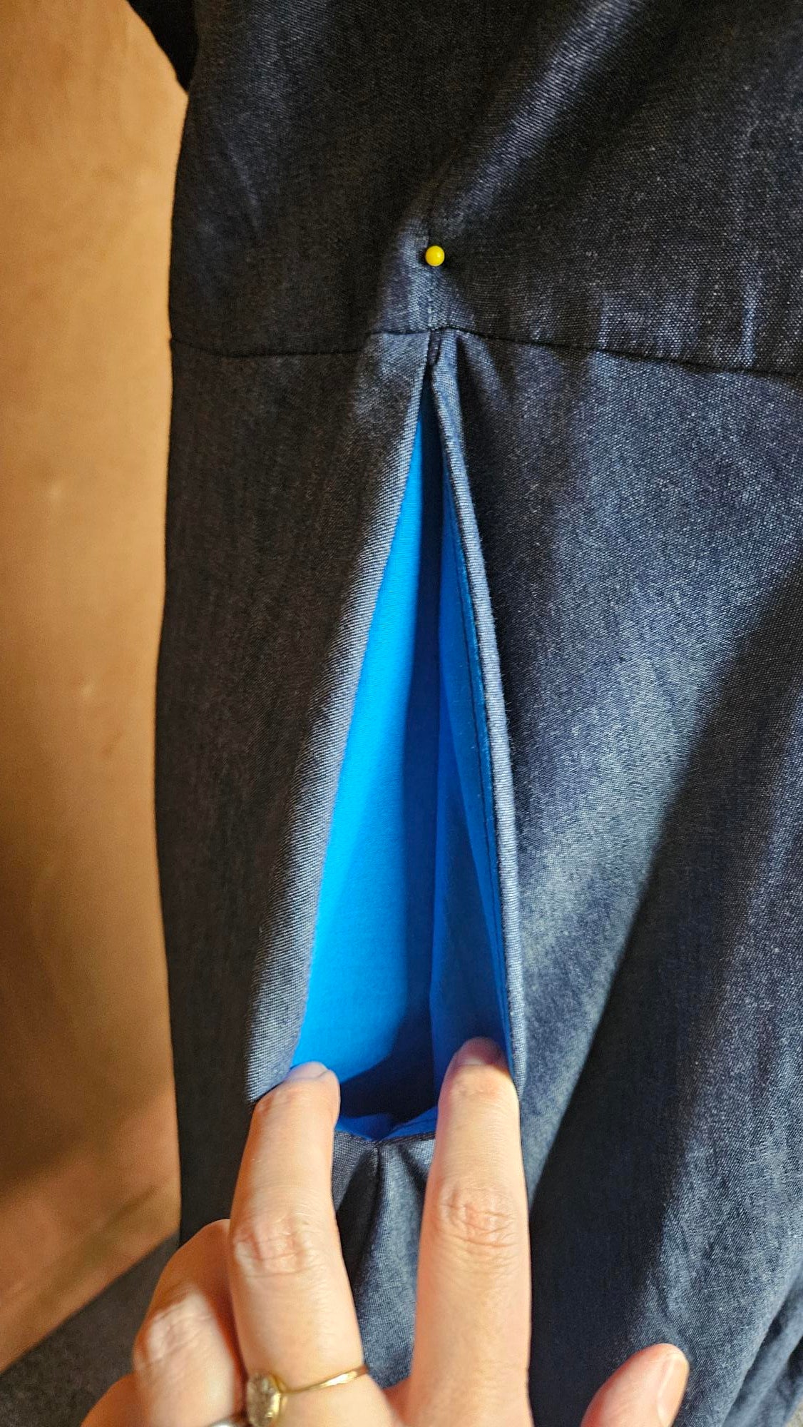 Sample Valentina Dress in Blue Chambray - Size 16