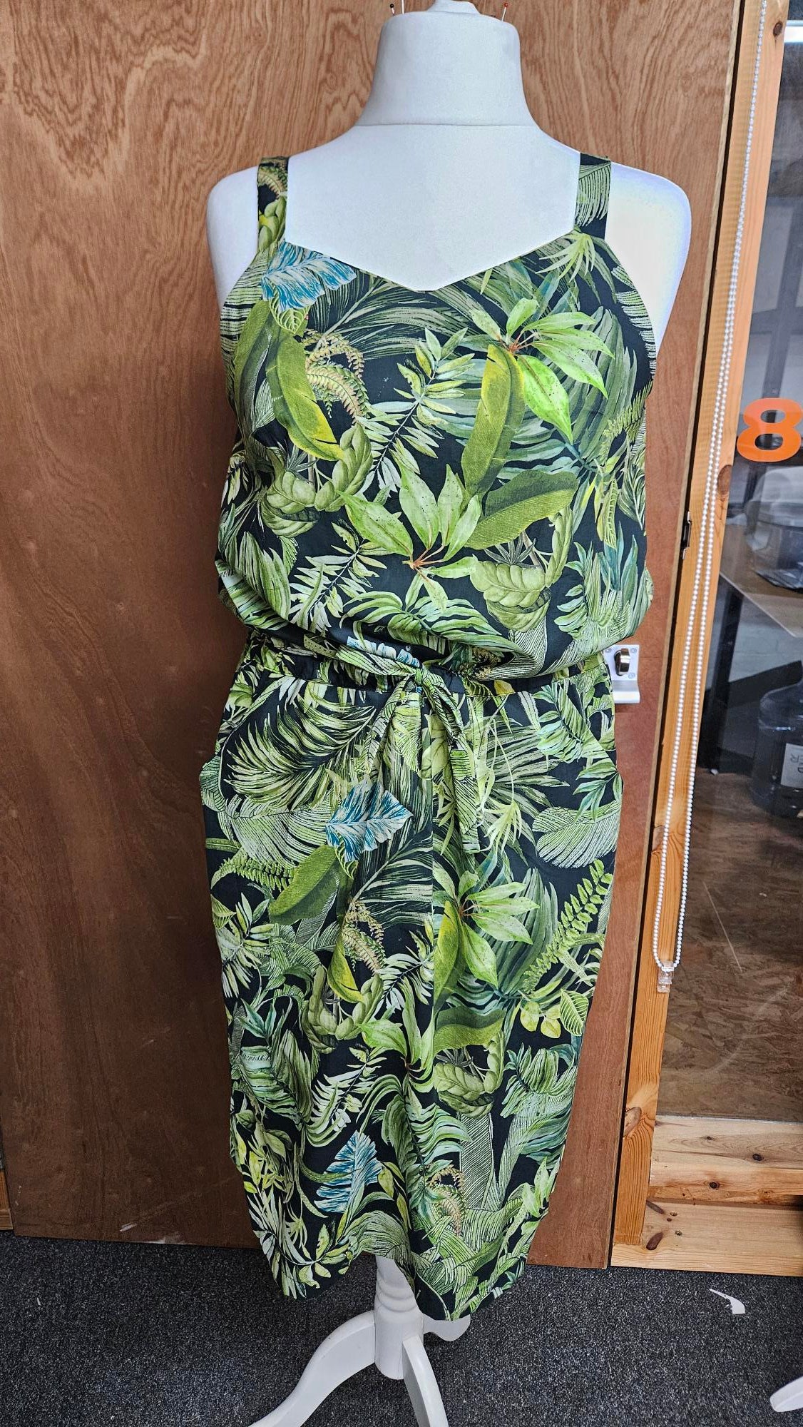 Sample Sundress in Green Lady McElroy Cotton - Size 14