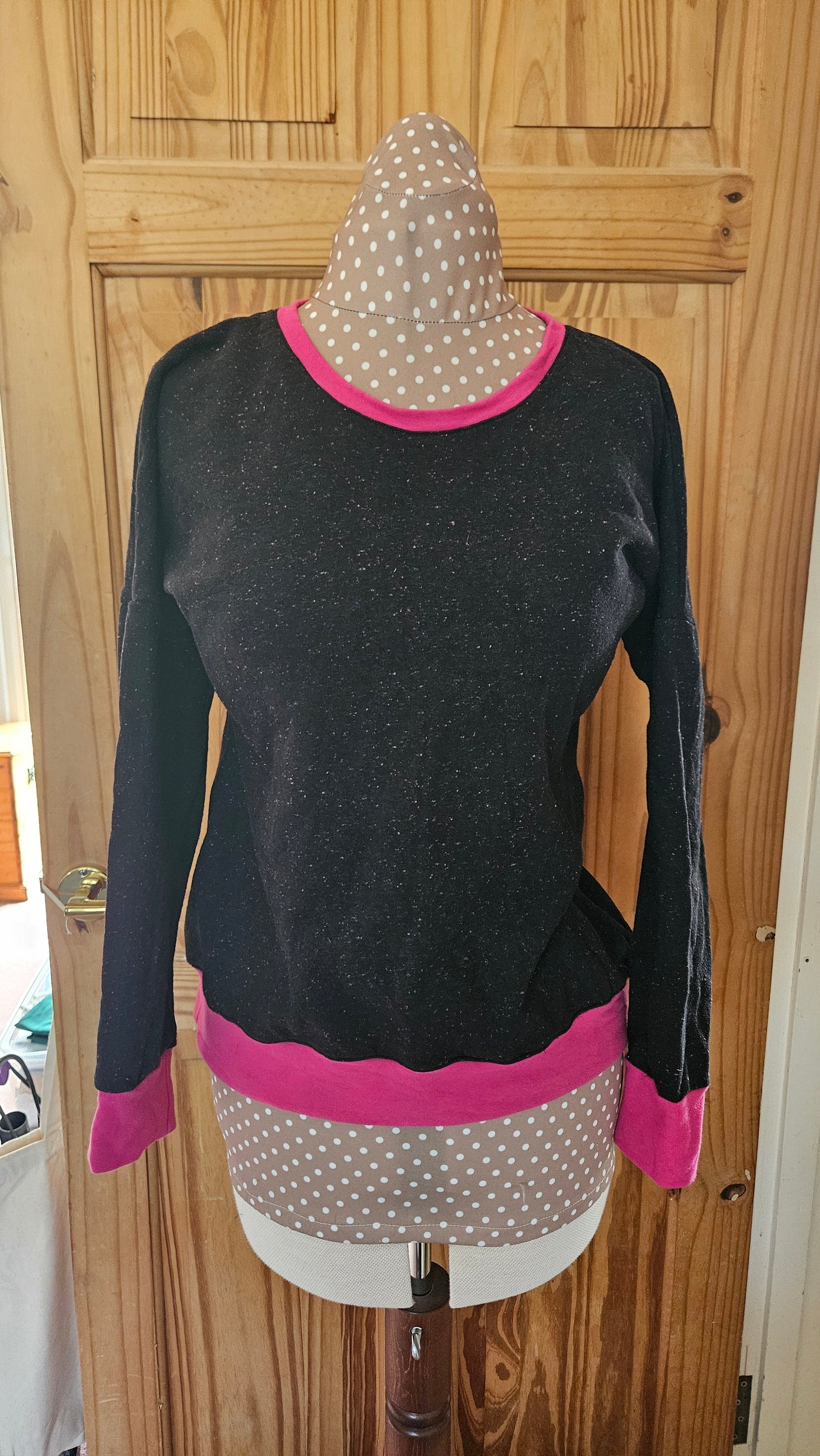Sample Astrid Jumper in Pink and Black Sweatshirt - Size 16