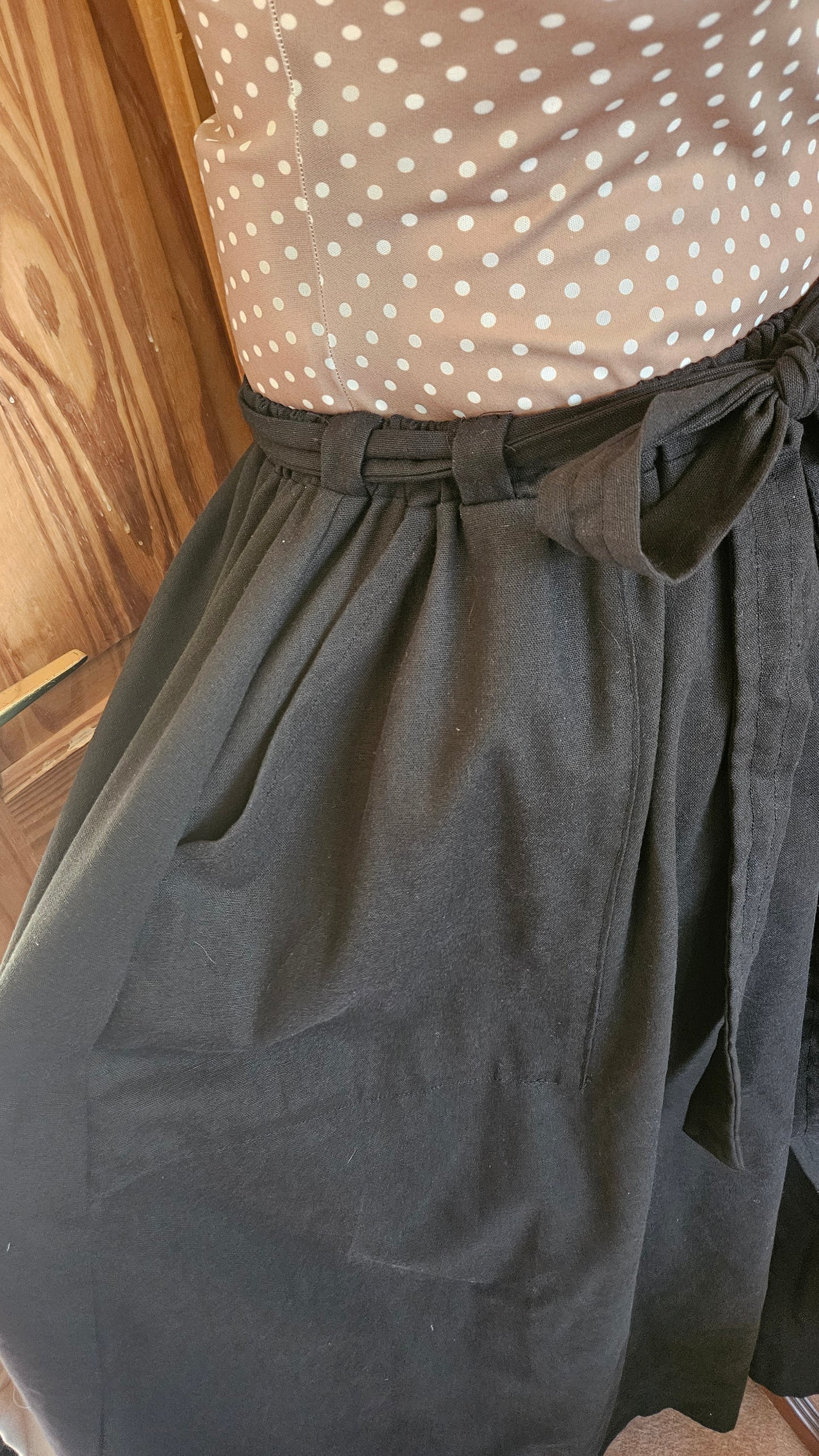 Sample Paloma Skirt in Black Linen Blend - Size 16