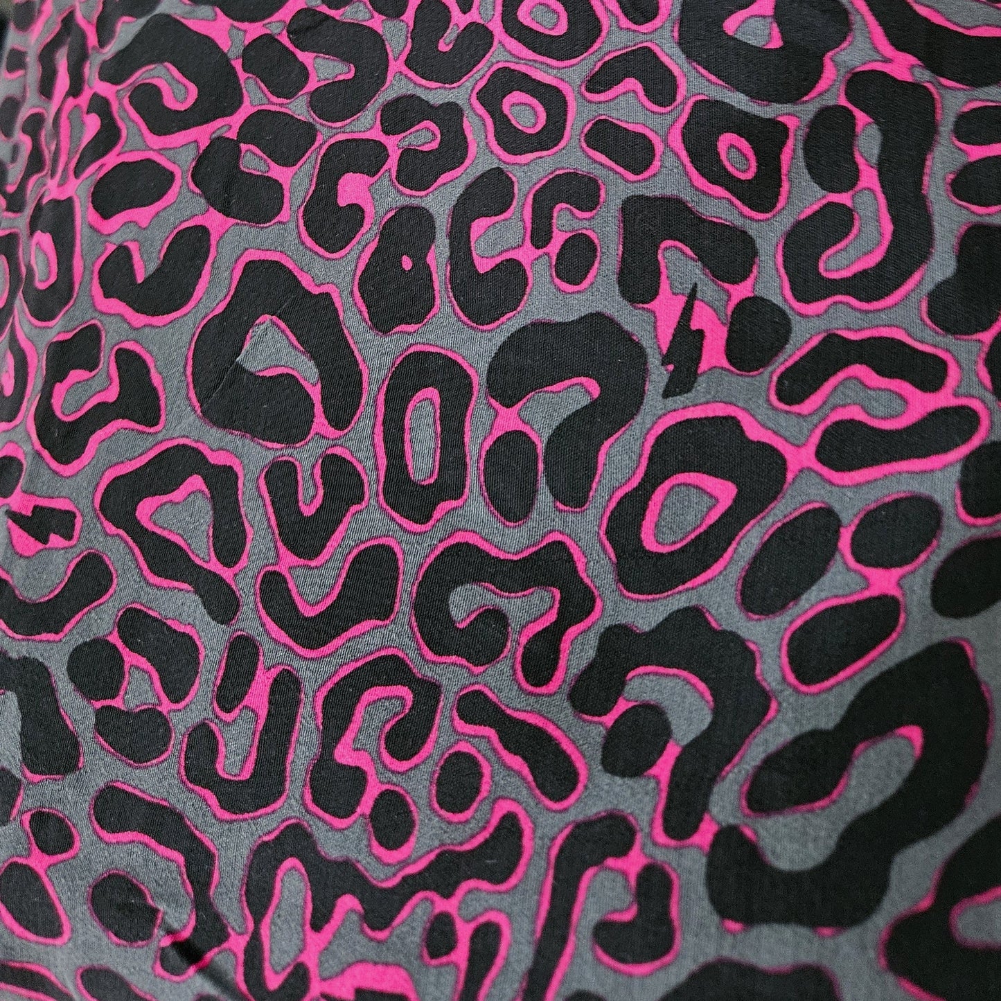 Leopard Print Viscose Crepe in Pink and Grey Remnant - 3.44m