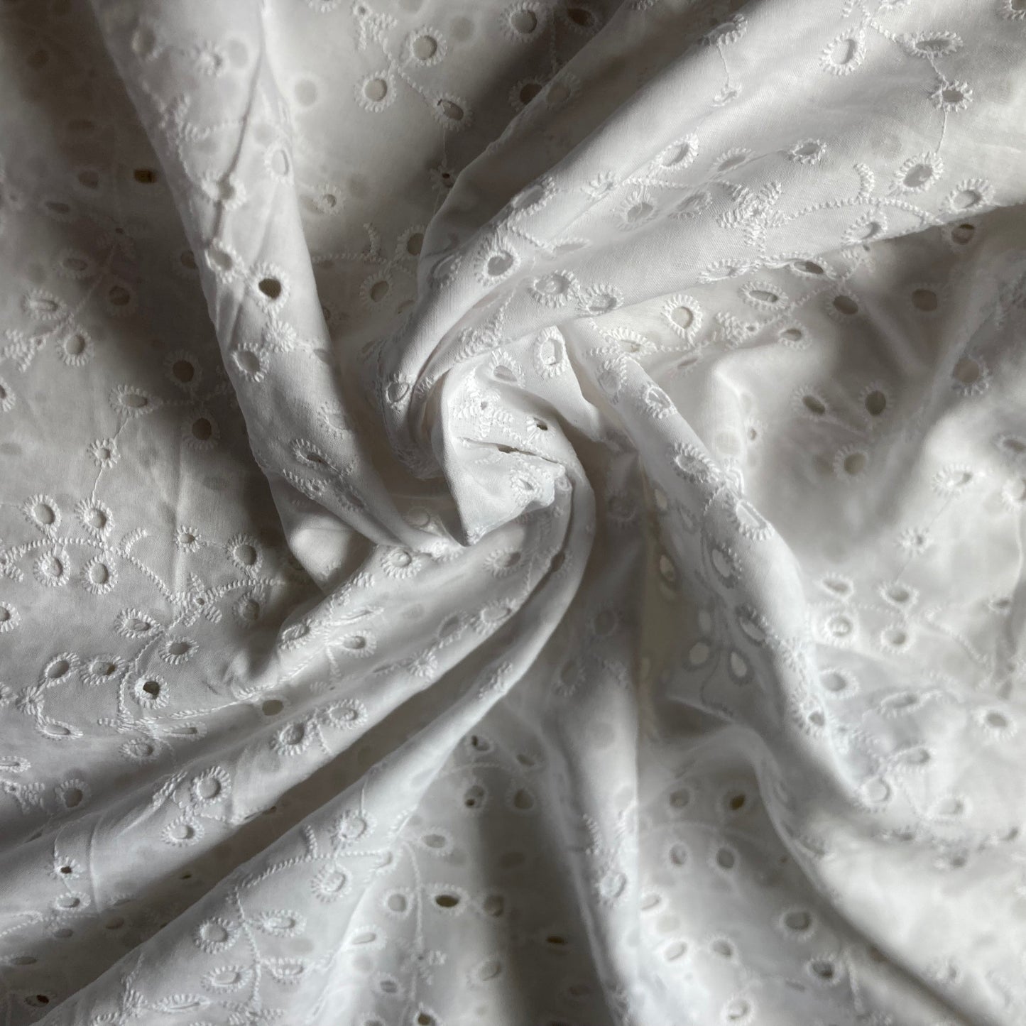 Vine Style Broderie Anglaise in White