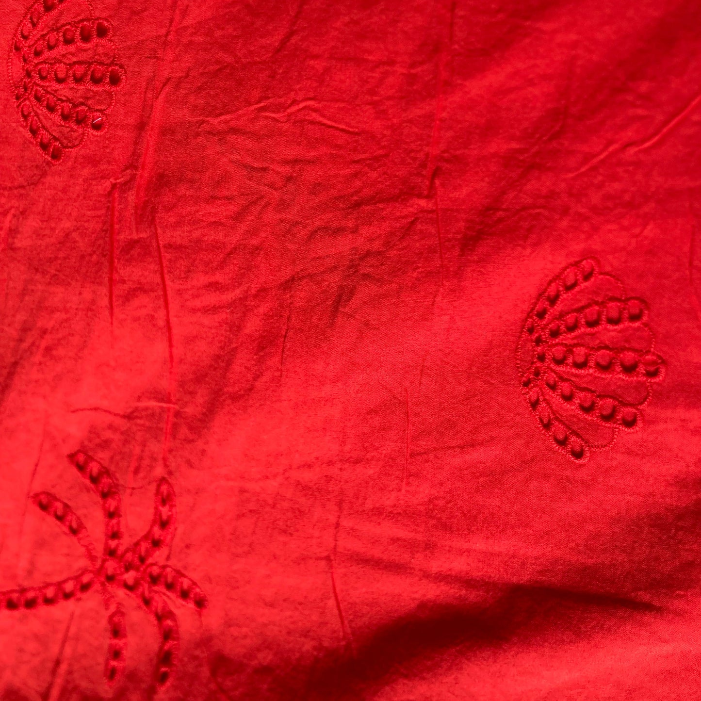 Seaside Broderie Anglaise in Bright Red