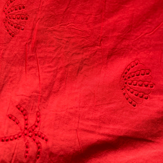 Seaside Broderie Anglaise in Bright Red