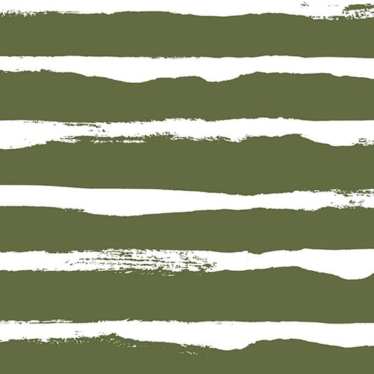 Paint Stripe Jersey in Khaki Green and White