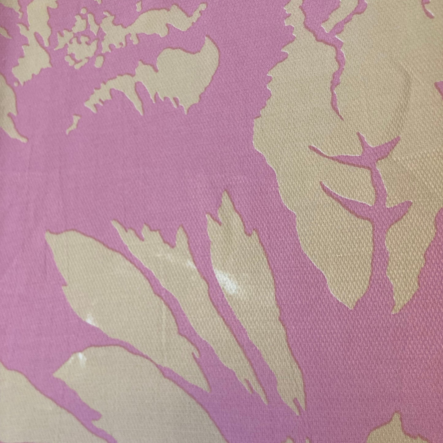 Abstract Print Viscose Jacquard in Pink and Cream Remnant - 2.25m