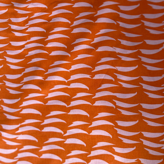Abstract Dash Extra Wide Cotton in Pink and Orange