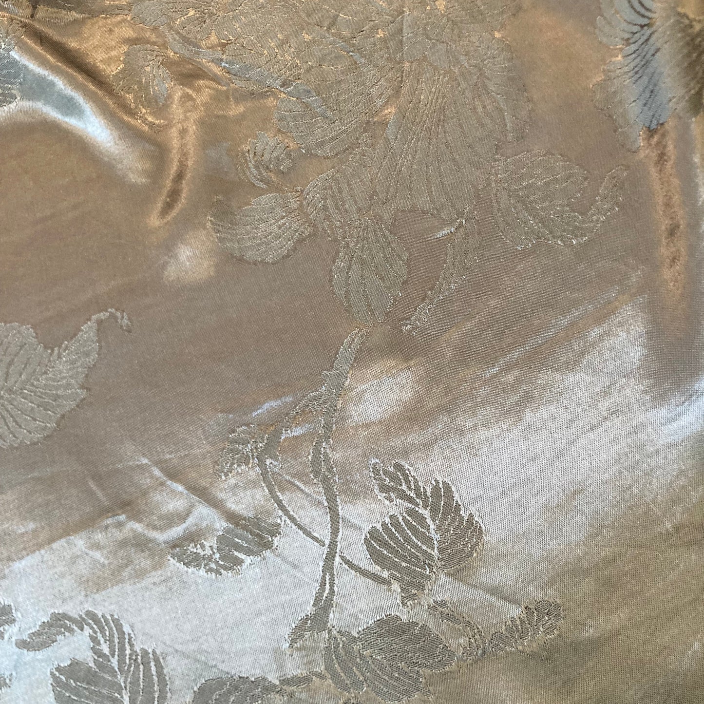 Floral Jacquard Viscose Satin in Teal Remnant - 3.6m