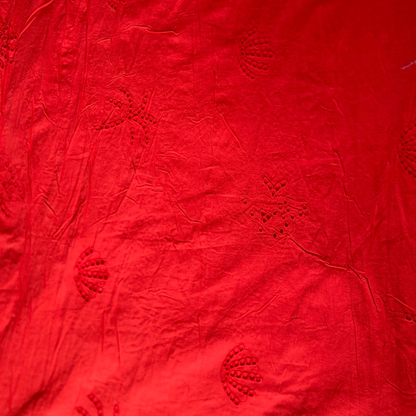Seaside Broderie Anglaise in Bright Red