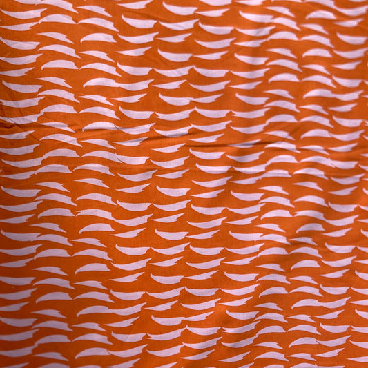 Abstract Dash Extra Wide Cotton in Pink and Orange