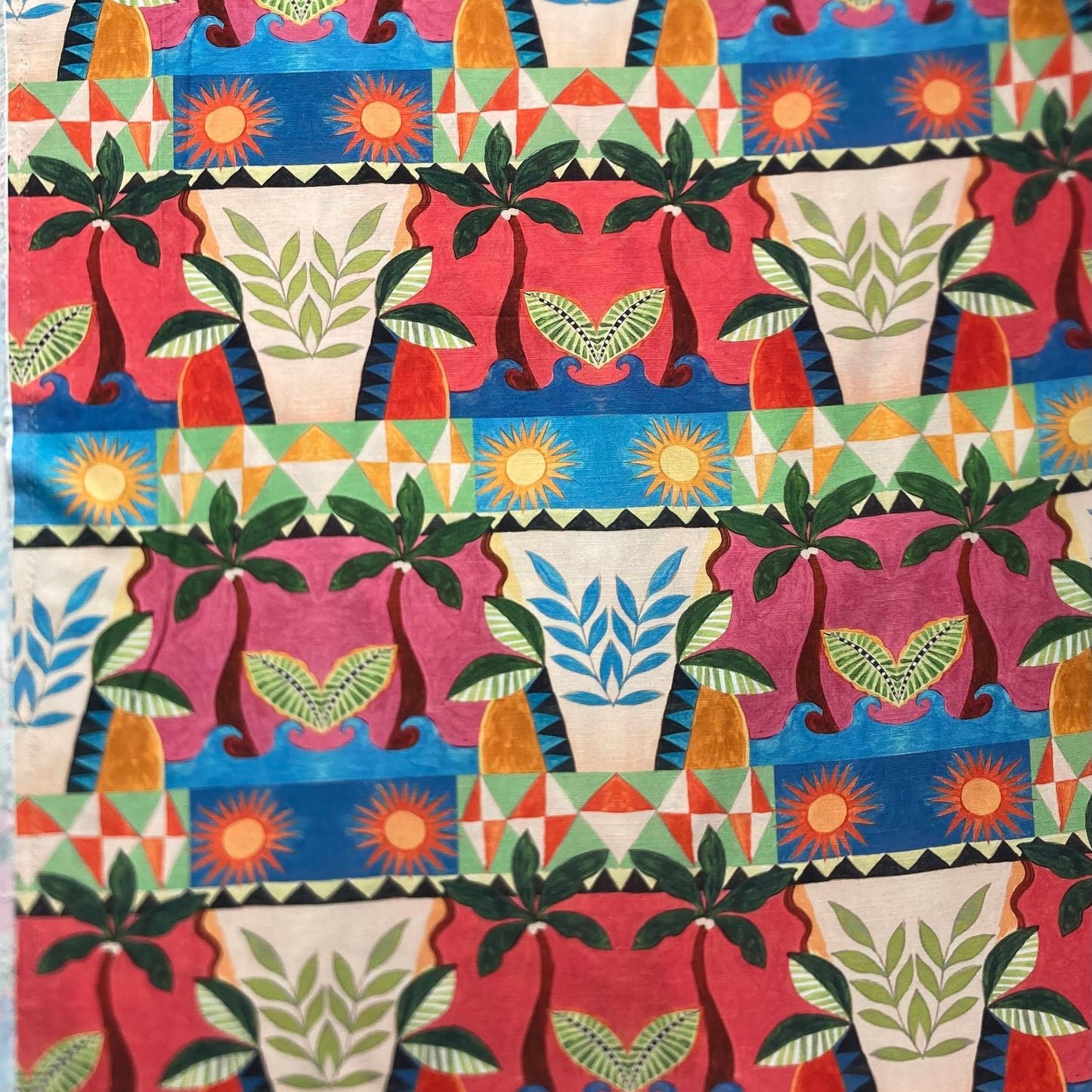 Linen Viscose Holiday Print