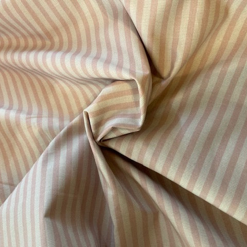 Cotton in Pink and White Stripes 3m Remnant