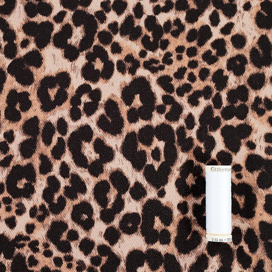 Fabric Godmother Ace Animal Print Denim in Brown