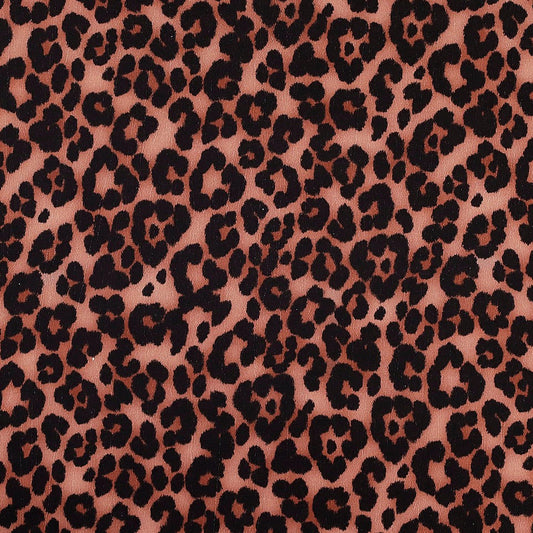 Fabric Godmother Ace Animal Print Viscose Crepe in Brown