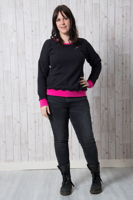 Sample Astrid Jumper in Pink and Black Sweatshirt - Size 16