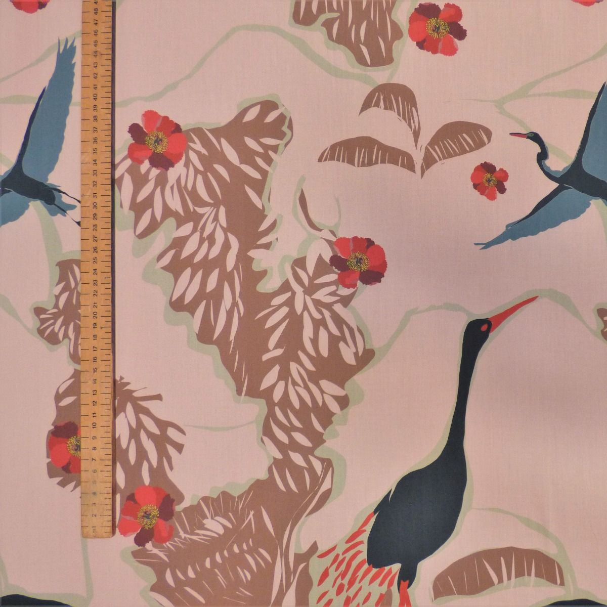Lady McElroy Crane Island Cotton Lawn in Blush Pink and Blue