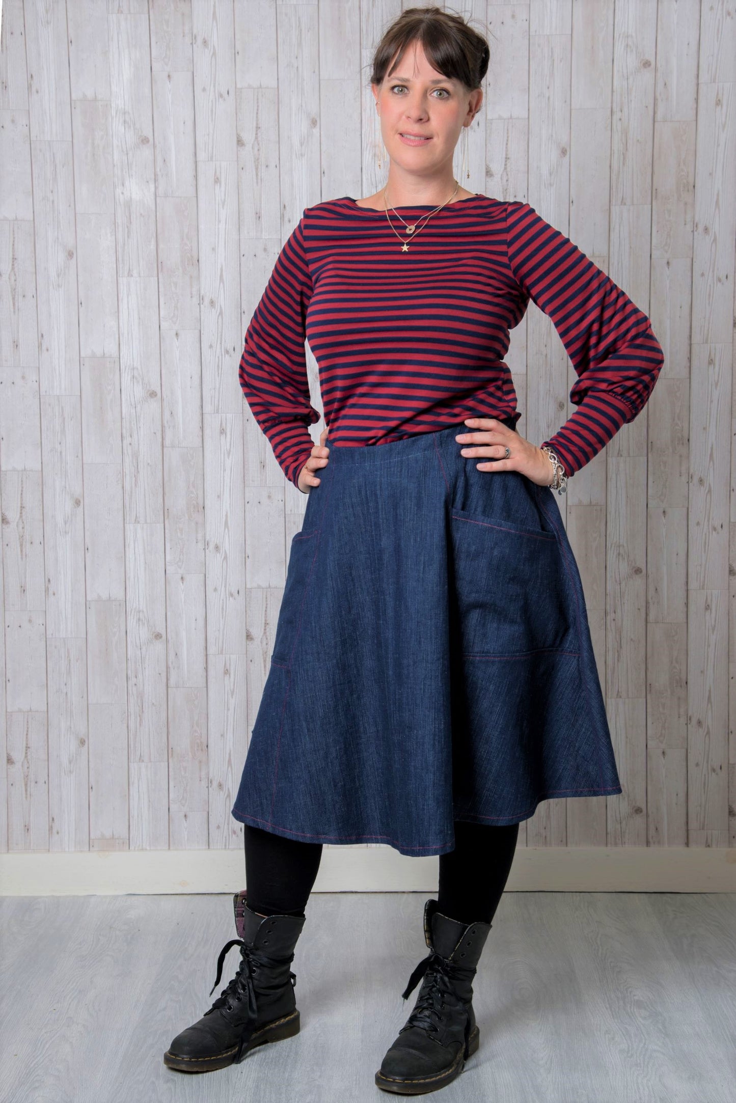 Sample Florence Skirt in Indigo Denim - Size 14