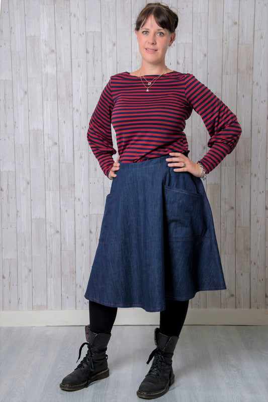 Sample Florence Skirt in Indigo Denim - Size 14