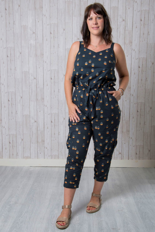 Sample Jumpsuit in Black Lady McElroy Cotton Lawn - Size 14