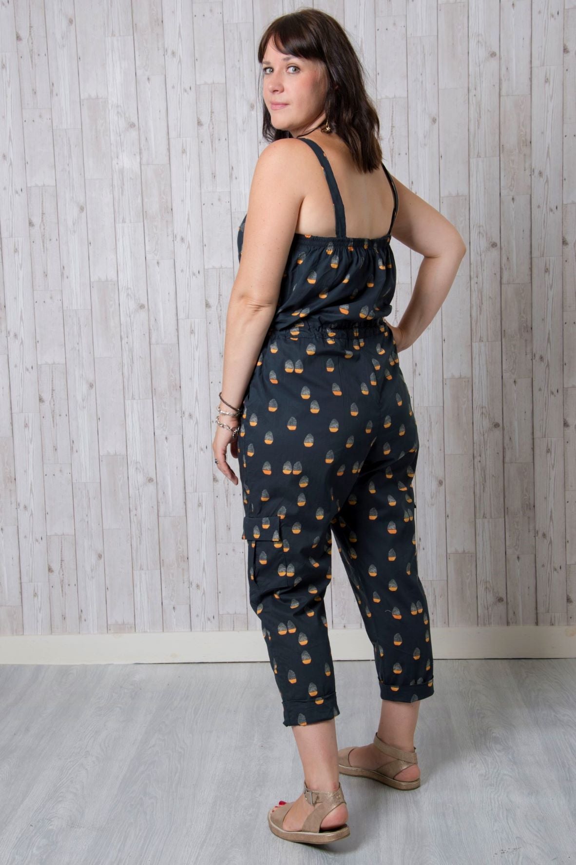 Sample Jumpsuit in Black Lady McElroy Cotton Lawn - Size 14