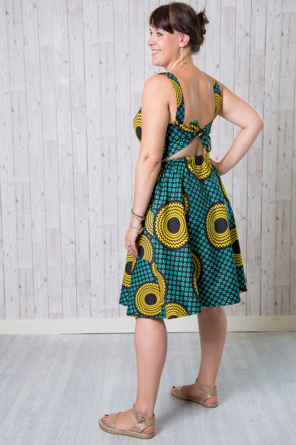 Sample Florence Dress in Ankara Polycotton - Size 14