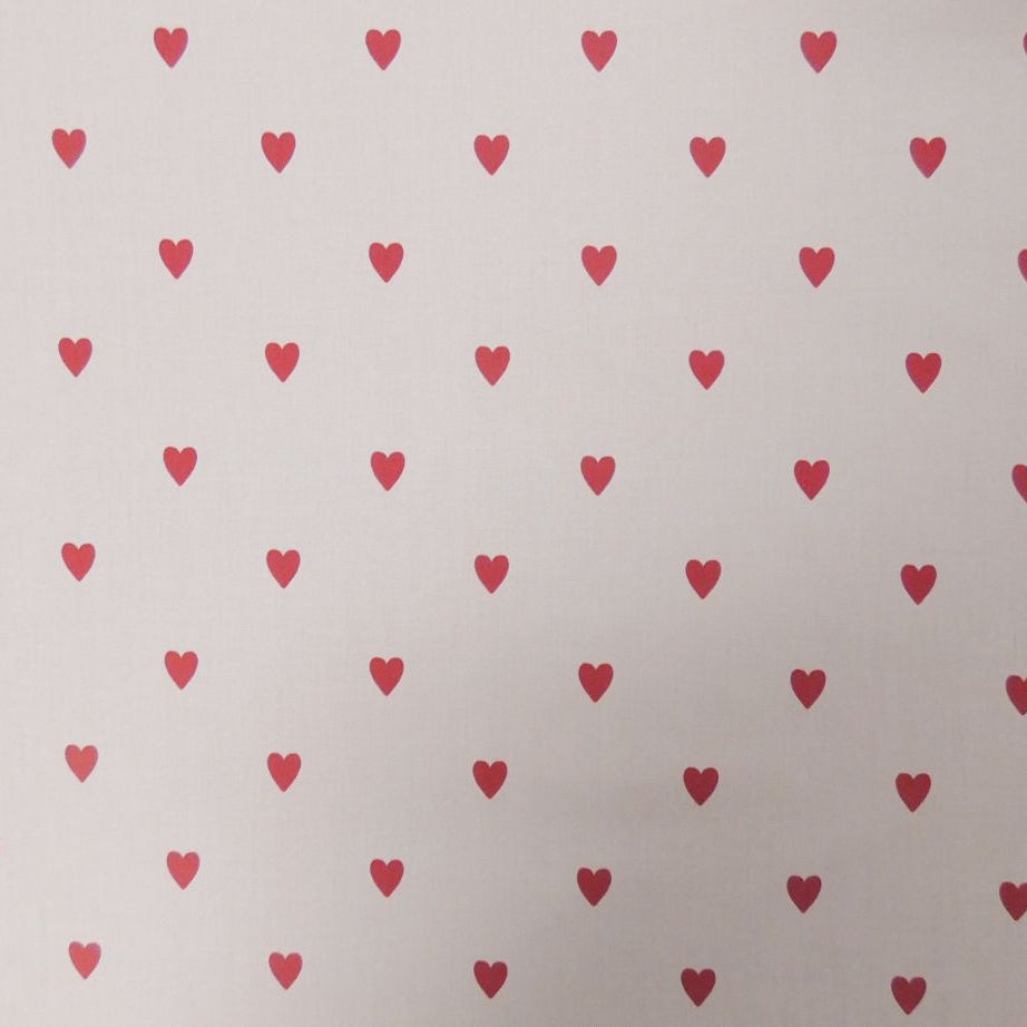 Lady McElroy Lovehearts Red on White Cotton Lawn