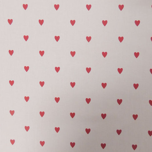 Lady McElroy Lovehearts Red on White Cotton Lawn